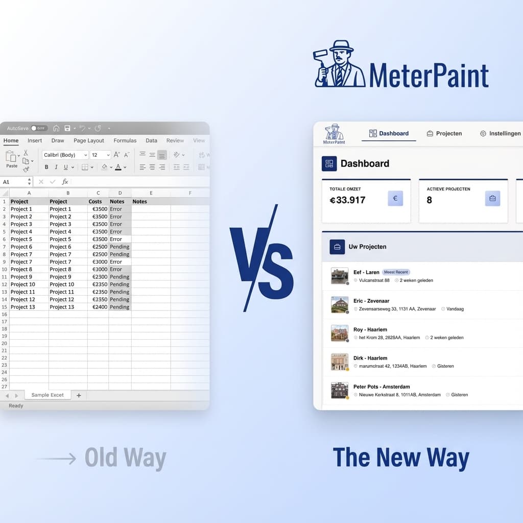 Excel vs MeterPaint: Waarom Schilders Overstappen